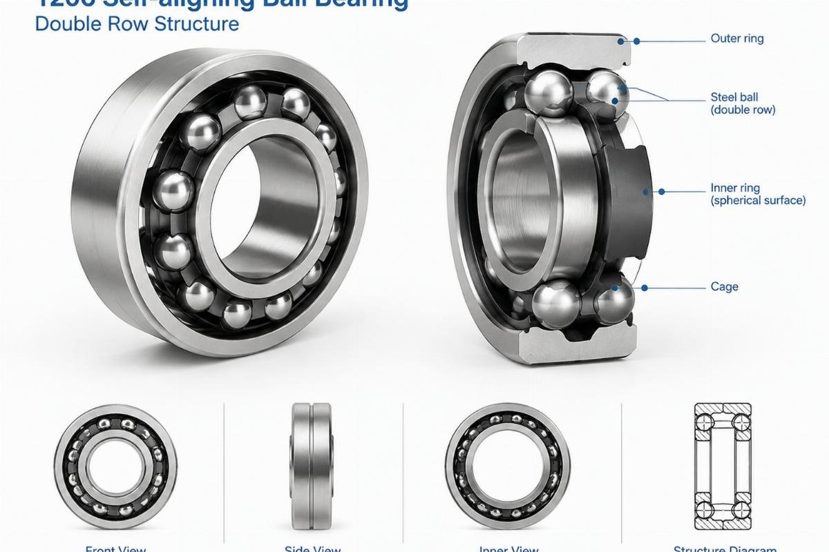 1206 self-aligning ball bearing double row structure