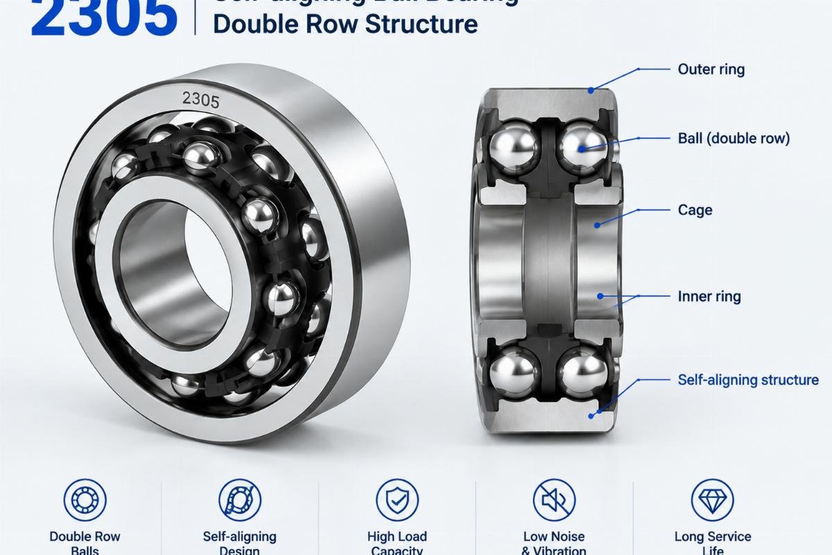 2305 self-aligning ball bearing double row structure