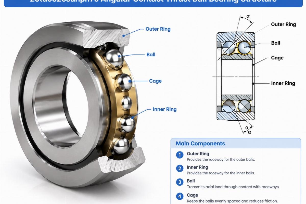 25tac62csuhpn7c angular contact thrust ball bearing structure