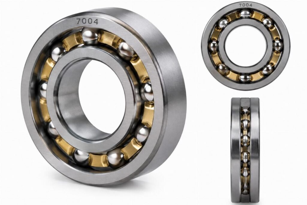 7004 angular contact ball bearing open cage structure
