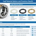 Angular contact thrust ball bearing cage material options and precision classes