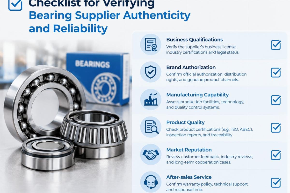 Checklist for verifying bearing supplier authenticity and reliability