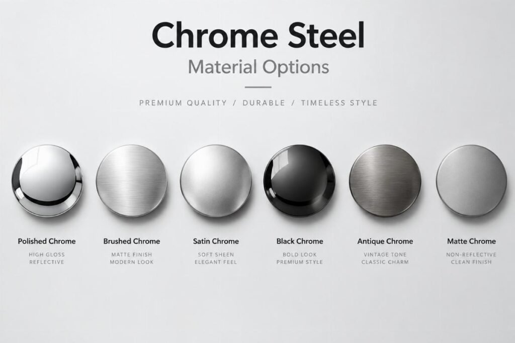 Chrome steel material options and single row arrangement