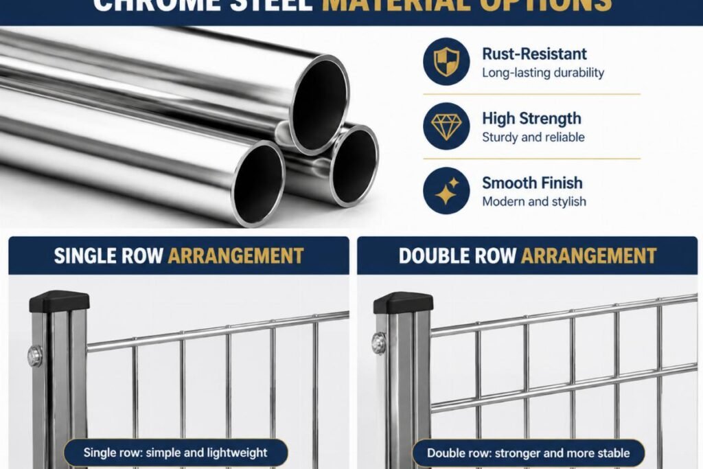 Chrome steel material options and single versus double row arrangements