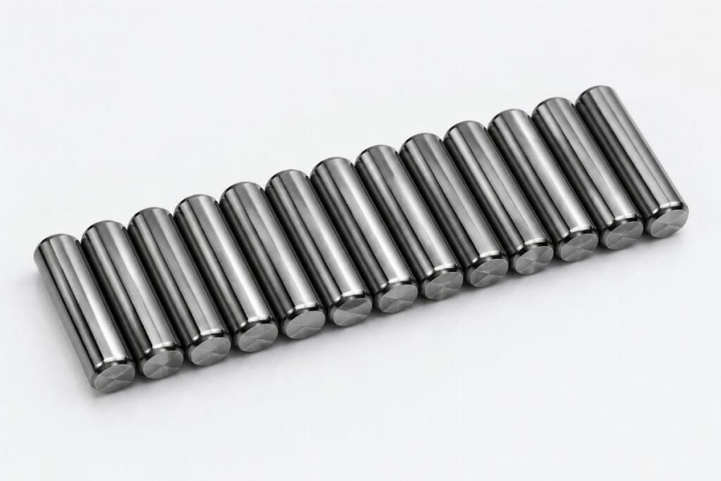 Chrome steel needle rollers arranged in a single row without outer ring