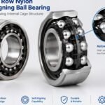 Double row nylon self aligning ball bearing supplier showing internal cage structure