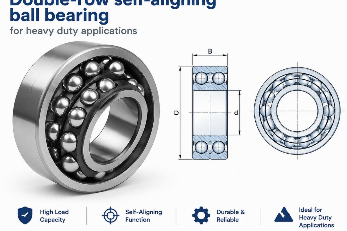 Double-row self-aligning ball bearing for heavy duty applications