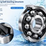 Double sealed waterproof self-aligning ball bearing structure showing rubber seal contact
