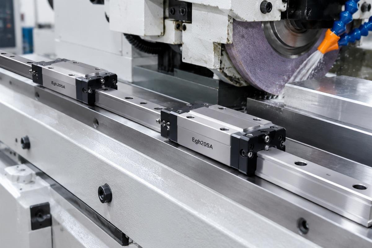 Egh20SA linear guide rail mounted on grinding machine