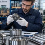 Farm and machinery cylindrical roller bearing supplier inspecting chrome steel components