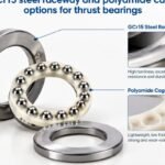 GCr15 steel raceway and polyamide cage options for thrust bearings
