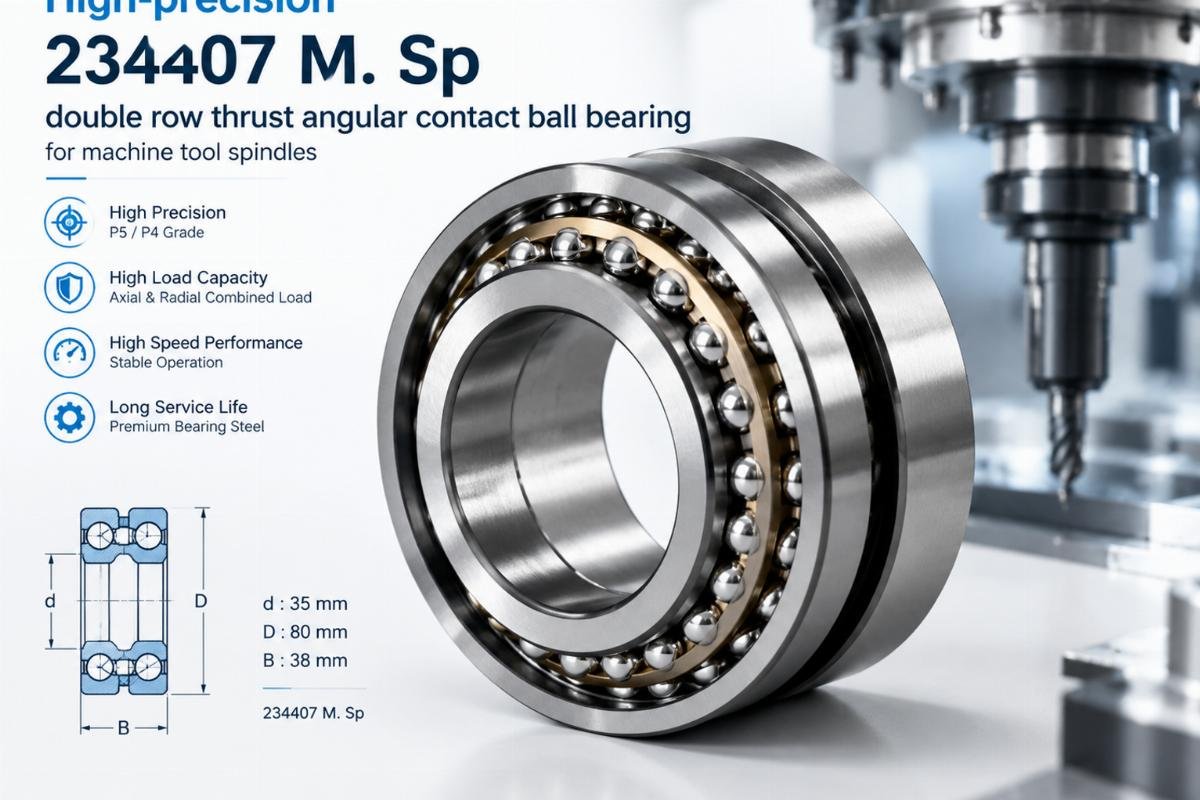 High-precision 234407 M. Sp double row thrust angular contact ball bearing for machine tool spindles