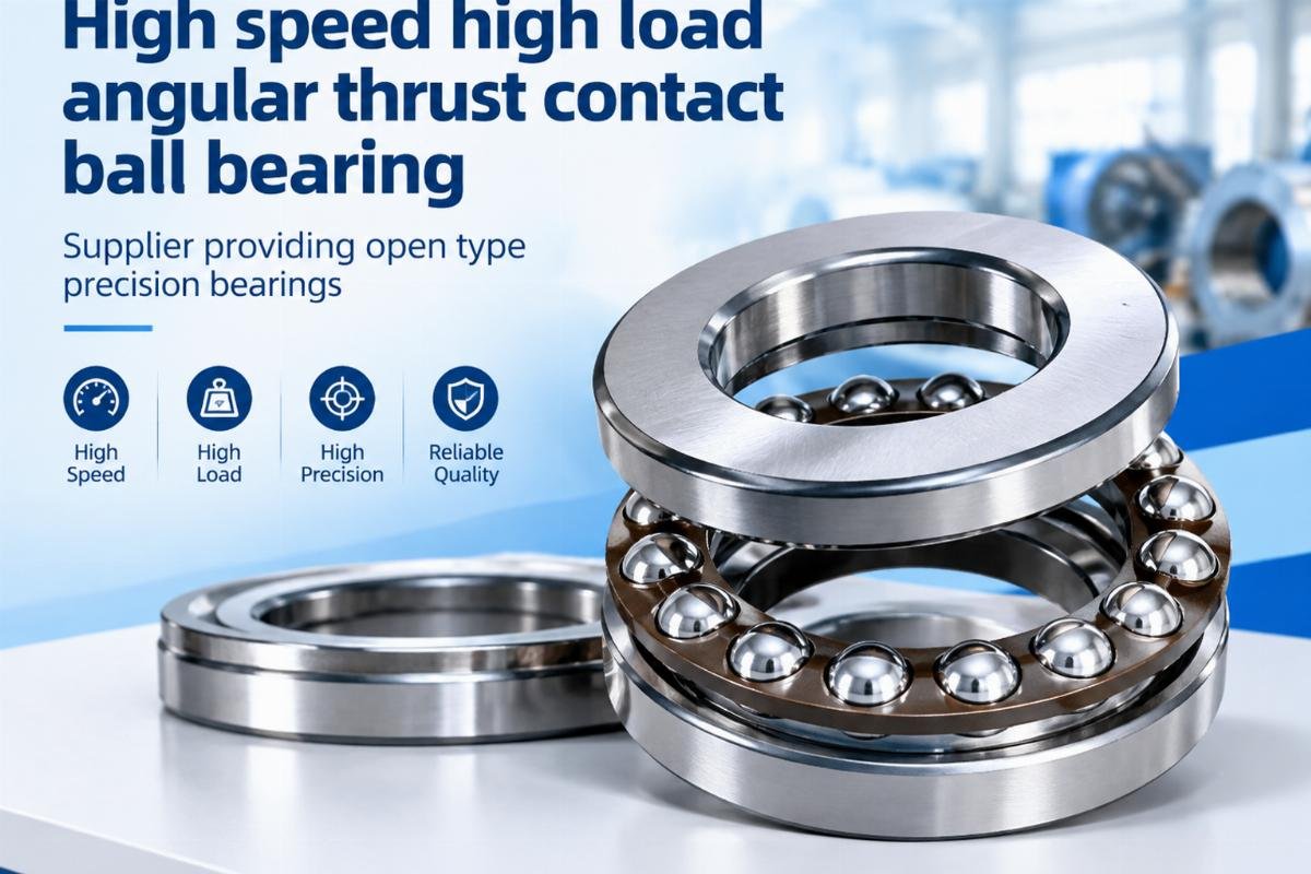 High speed high load angular thrust contact ball bearing supplier providing open type precision bearings