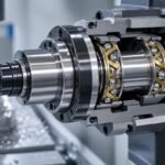 High-speed machine tool spindle equipped with precision angular contact components