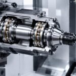 High-speed machine tool spindle equipped with precision angular contact components