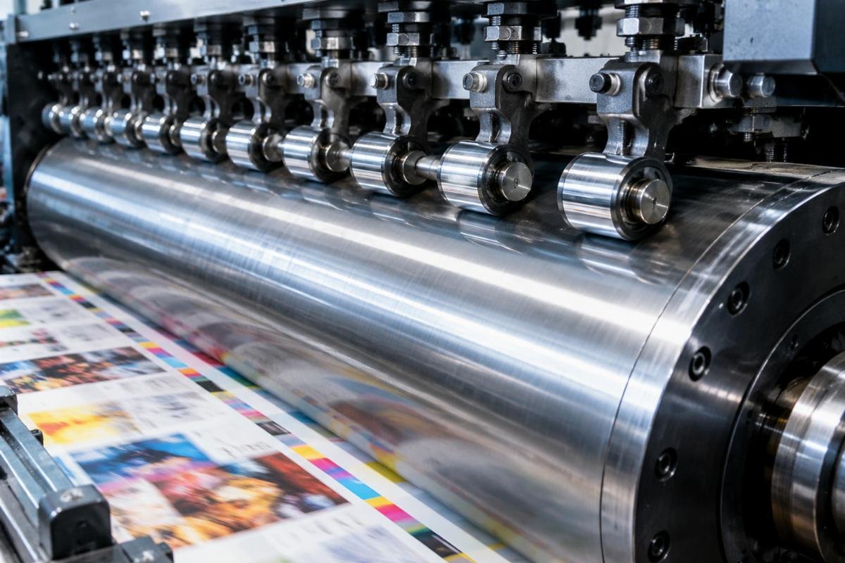 High-speed printing press impression cylinder utilizing chrome steel cam followers