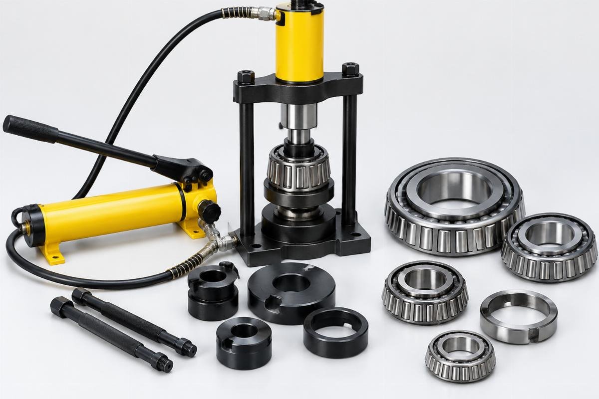 Hydraulic mounting tools and single row tapered roller bearings