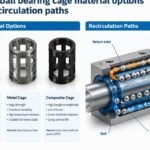 Linear ball bearing cage material options and recirculation paths