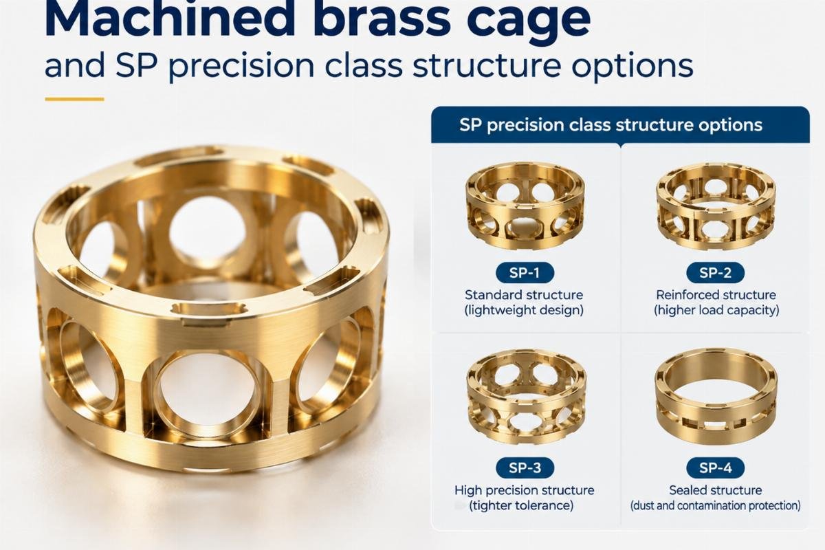 Machined brass cage and SP precision class structure options
