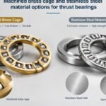 Machined brass cage and stainless steel material options for thrust bearings