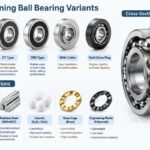 Material options and cross-section of self aligning ball bearing variants