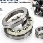 Motorcycle steering single row angular contact ball thrust bearing supplier showing open raceway and nylon cage
