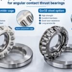 Nylon polyamide cage and Gcr15 steel options for angular contact thrust bearings