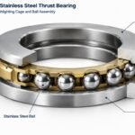 Open type stainless steel thrust bearing cross-section highlighting cage and ball assembly