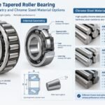 Open type tapered roller bearing internal geometry and chrome steel material options
