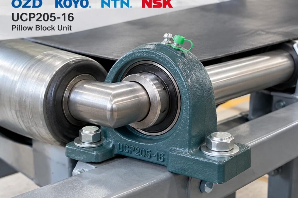 OZD KOYO NTN NSK UCP205-16 pillow block unit mounted on a conveyor shaft