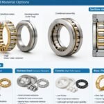 Separable thrust cylindrical roller bearing structure and material options