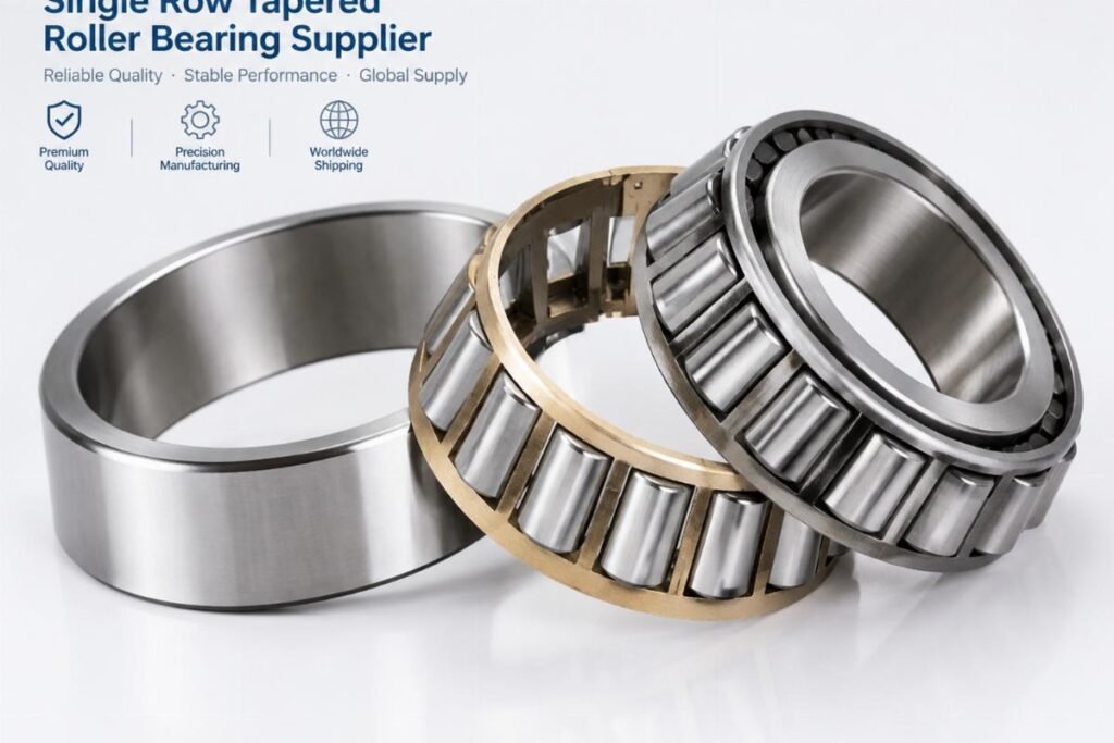 Single row tapered roller bearing supplier showing open cage structure