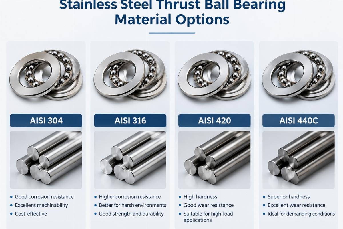 Stainless steel thrust ball bearing material options
